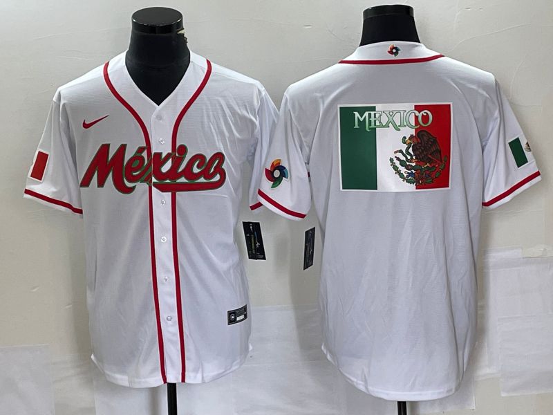 Men 2023 World Cub Mexico Blank White Nike MLB Jersey10->more jerseys->MLB Jersey